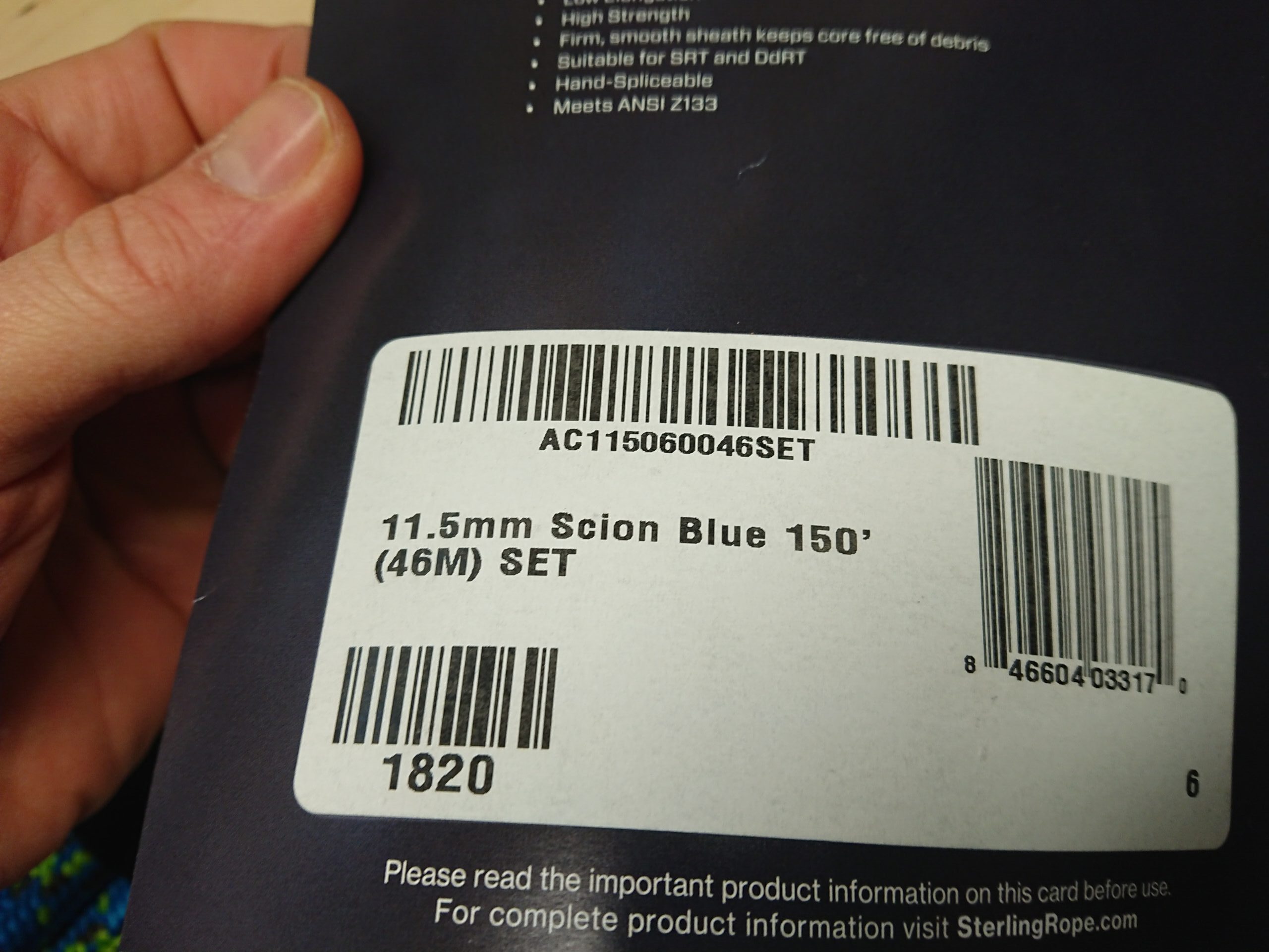 Sterling Rope Csion 11,5mm, 46m,1 Vernähung *EINZELSTÜCK* – Bild 4